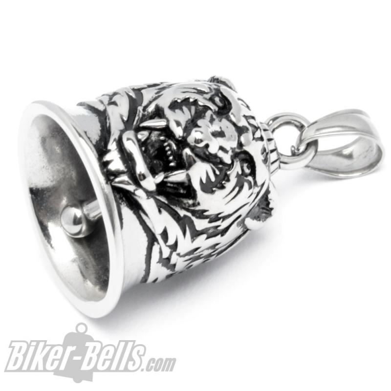 Tiger Biker-Bell aus Edelstahl Ride Bell Motorrad Glücksglocke Biker Geschenk